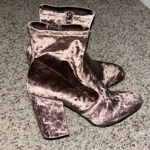Purple Velvet Booties